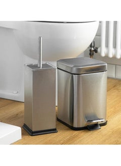 Generic Harbour Housewares Square Steel Bathroom Pedal Bin - 5 Litres (Medium Size)- Brushed Metal  - Image 5