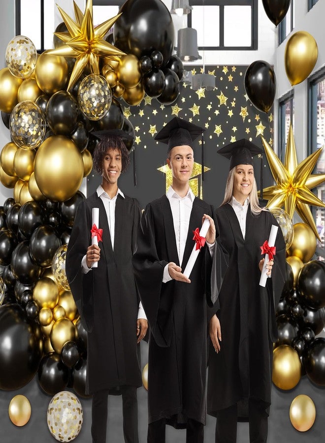 LANGASQUE Graduation Balloon Arch Kit 130 Pcs Black and Gold Balloon Arch Garland Kit Include Black Gold Confetti Balloons for Graduation Decorations Class of 2026 - Image 3