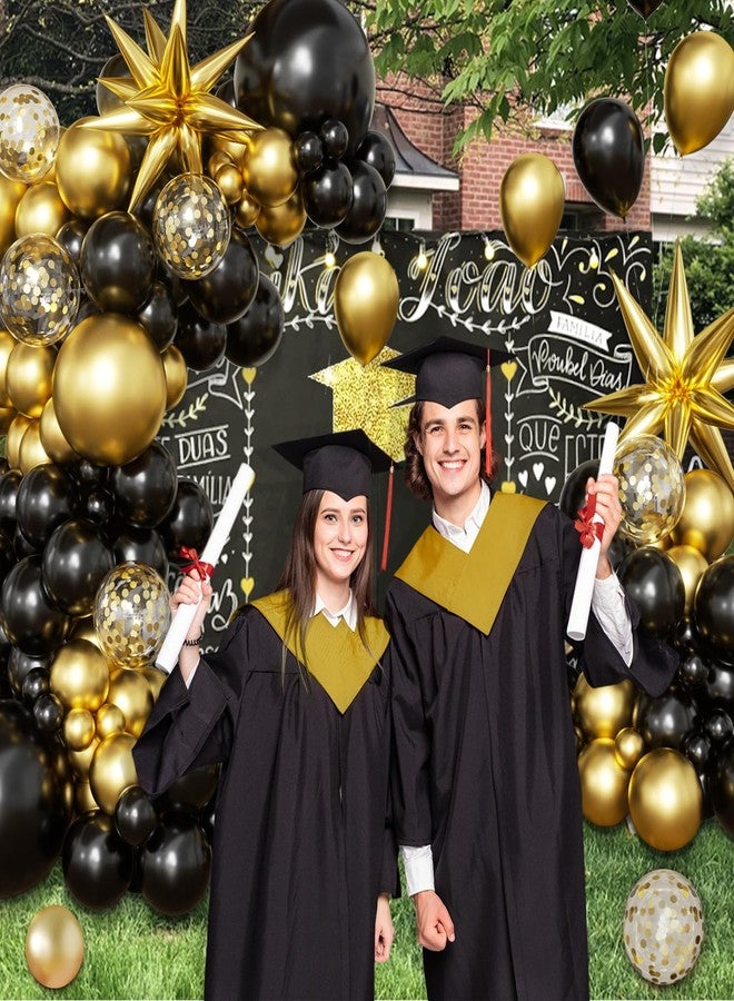 LANGASQUE Graduation Balloon Arch Kit 130 Pcs Black and Gold Balloon Arch Garland Kit Include Black Gold Confetti Balloons for Graduation Decorations Class of 2026 - Image 2