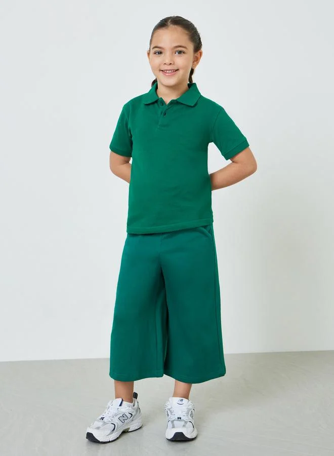 ستايلي Girls Cotton Cropped Wide Leg Joggers
