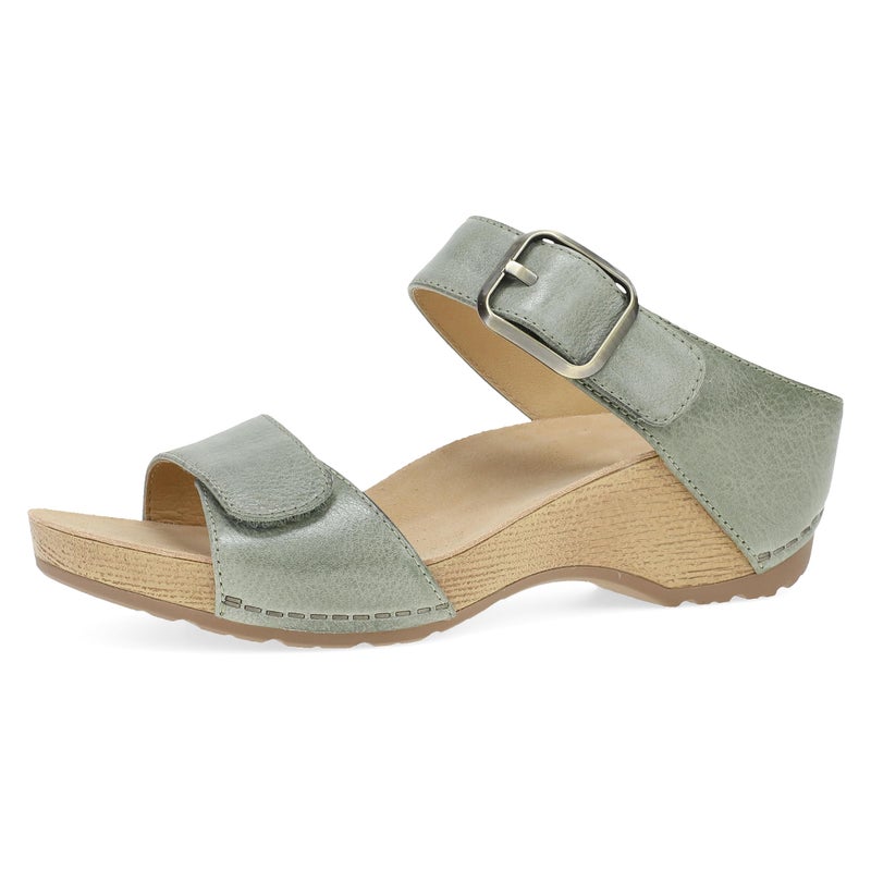 Dansko Tanya Slip-On Wedge Sandal for Women - Cushioned, Contoured Footbed for All-Day Comfort and Support - Hook & Loop Strap with Buckle Detail - Lightweight Rubber Outsole Sage 8.5-9 M US - Image 1