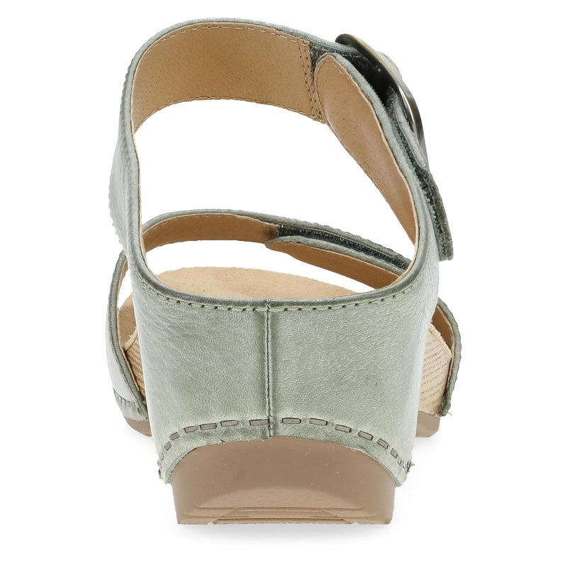 Dansko Tanya Slip-On Wedge Sandal for Women - Cushioned, Contoured Footbed for All-Day Comfort and Support - Hook & Loop Strap with Buckle Detail - Lightweight Rubber Outsole Sage 8.5-9 M US - Image 5