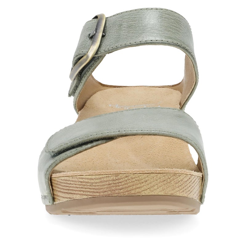 Dansko Tanya Slip-On Wedge Sandal for Women - Cushioned, Contoured Footbed for All-Day Comfort and Support - Hook & Loop Strap with Buckle Detail - Lightweight Rubber Outsole Sage 8.5-9 M US - Image 4