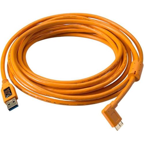 Tether Tools CU61RT15 USB 3.0 to Micro-B Right Angle (Orange) - Image 1