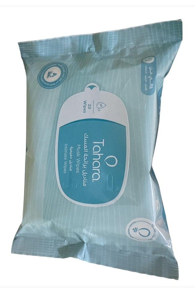 TAHARA Intimate Musk Wipes 20 Piece White 4g - Image 1