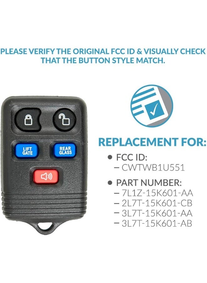 Keyless2Go Replacement for Keyless Entry Remote Car Key Fob 2003 2004 2005 2006 2007 Lincoln Navigator That Use FCC CWTWB1U551 - 2 PACK - Image 4