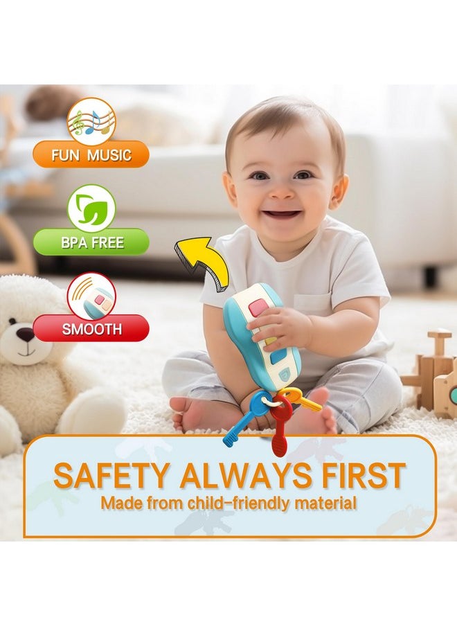 Tinabless Tinabless Baby Car Keys Teether Toddlers Sensory Learning Toy with Music - Musical Baby Toys for Travel - Birthday Gifts for Baby Age 6+ Months(Blue)  - Image 2