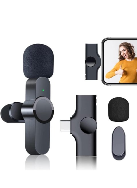 Wireless Lavalier Microphone for iPhone/iPad, Mini Plug-Play Wireless Lapel Mic for Recording TikTok YouTube Live, Noise Reduction/Monitor Sound/Reverberation Microphone (No app or Bluetooth Needed)