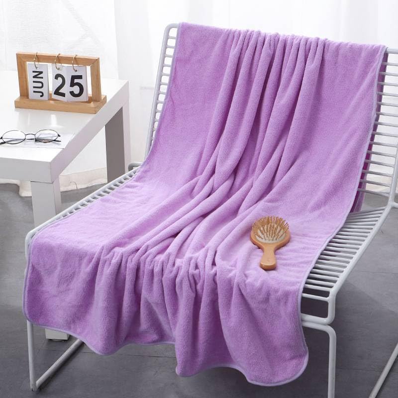 Fezora® Large Bath Towels for Men & Women | Microfiber Bath Towel | Soft, Absorbent, Quick-Dry Towel (Pack of 2, Dark Blue & Purple) - Image 3