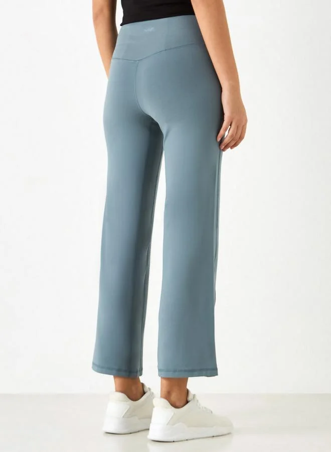 Active Stitch Detail Flared Leggings with Pockets