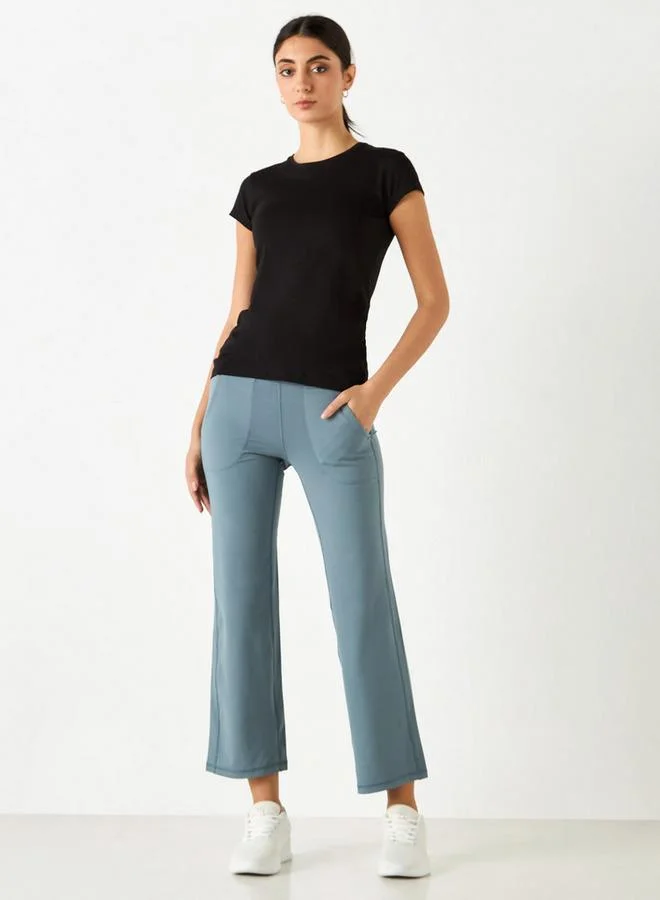 ADOT by Splash Stitch Detail Flared Leggings with Pockets