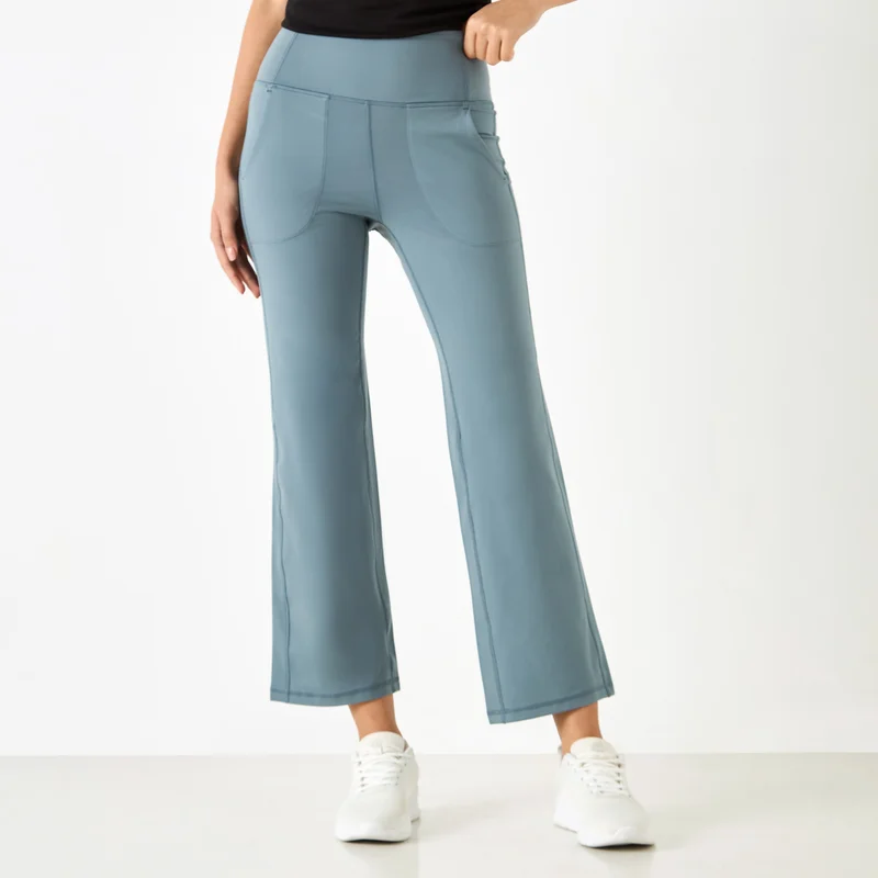 ADOT by Splash Stitch Detail Flared Leggings with Pockets