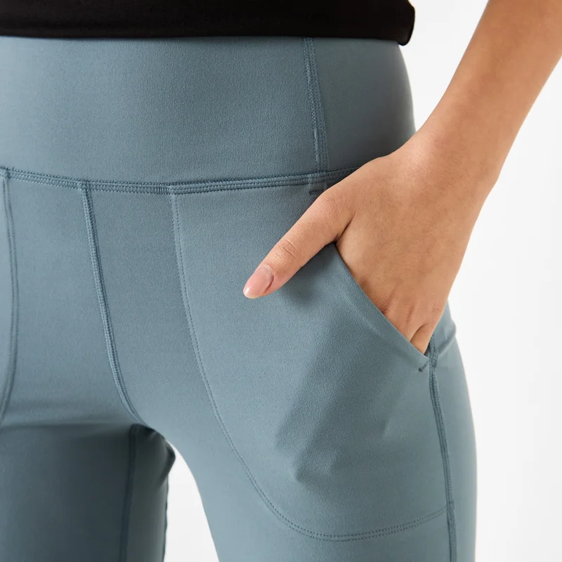 ADOT by Splash Stitch Detail Flared Leggings with Pockets