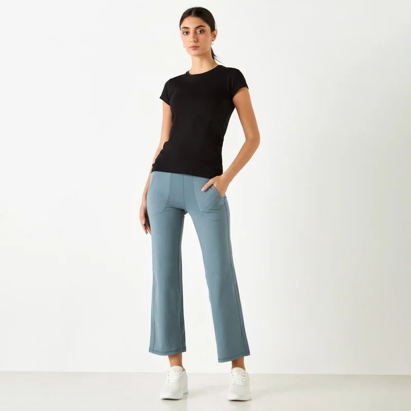 ADOT by Splash Stitch Detail Flared Leggings with Pockets