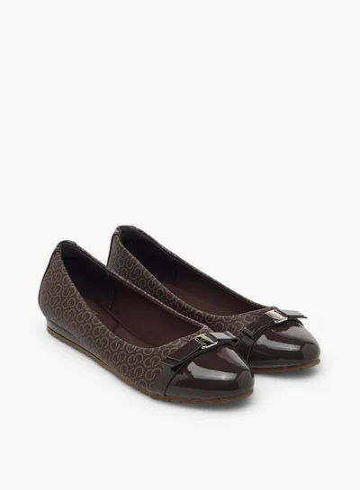 Celeste Women's Solid Slip-On Ballerina Shoes with Metal Accent