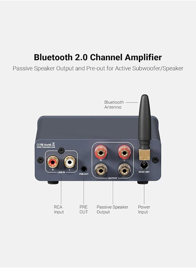 Fosi Audio Fosi Audio BT20A Pro 300W x2 TPA3255 Bluetooth 5.0 Home Audio Stereo 2 Channel Amplifier Receiver Mini Hi-Fi Class D Upgraded Integrated Amp for Speakers with Bass Treble Control  - Image 5