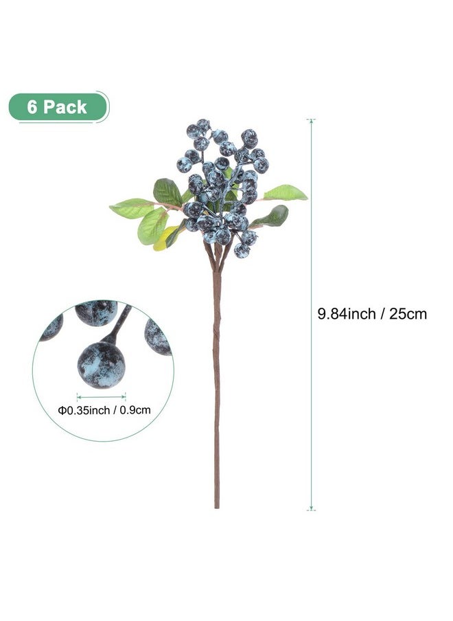M METERXITY M METERXITY 6-Pack Artificial Berry, 9.8 Inch Faux Holly Berry Foam Faux Frosted Berries with Stems for Home/Wedding/Christmas/DIY/Party/Garden/Office [Blueberry]  - Image 3