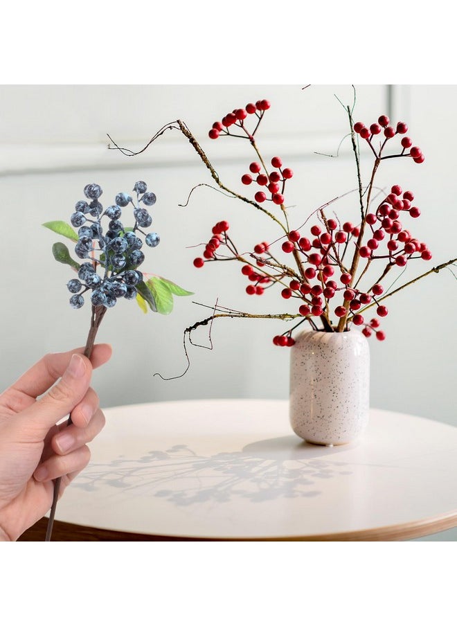 M METERXITY M METERXITY 6-Pack Artificial Berry, 9.8 Inch Faux Holly Berry Foam Faux Frosted Berries with Stems for Home/Wedding/Christmas/DIY/Party/Garden/Office [Blueberry]  - Image 4