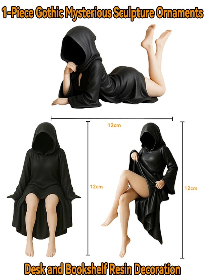 3-Pieces Gothic Mysterious Sculpture Ornaments,Desk and Bookshelf Resin Decoration,Bar Cafe Shop Table Decoration Ornament - Image 1