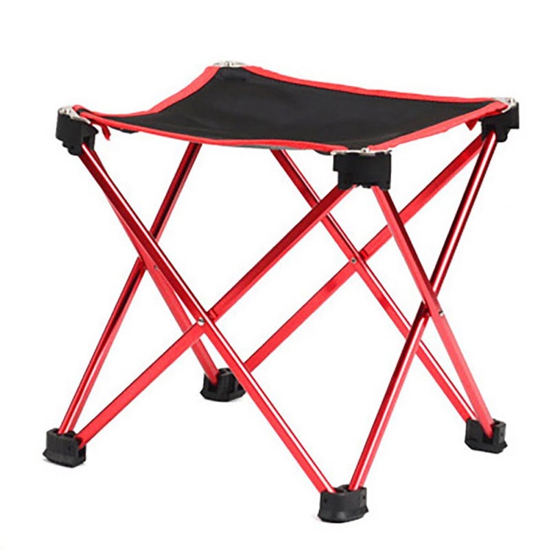 Portable Folding Camping Stool Outdoor Chair Lightweight For Hiking Picnic Beach Red - Image 2