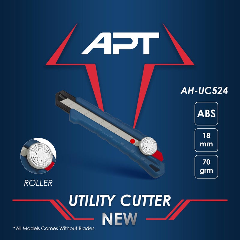 APT Utility Cutter With Roller ABS,70g, 165x38x20 /Without Blade(AH-UC524) - Image 2