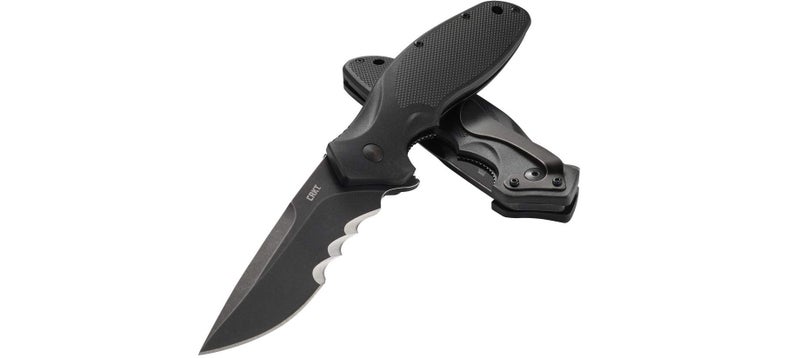 CRKT شينانيجان الأسود مع أسنان فيف للاستخدام اليومي، شفرة حافة مسننة، أسنان فيف، قفل بطانة، مقبض نايلون معزز بالزجاج، مشبك جيب K800KKP - Image 3