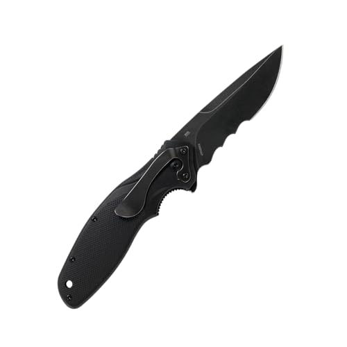 CRKT شينانيجان الأسود مع أسنان فيف للاستخدام اليومي، شفرة حافة مسننة، أسنان فيف، قفل بطانة، مقبض نايلون معزز بالزجاج، مشبك جيب K800KKP - Image 2