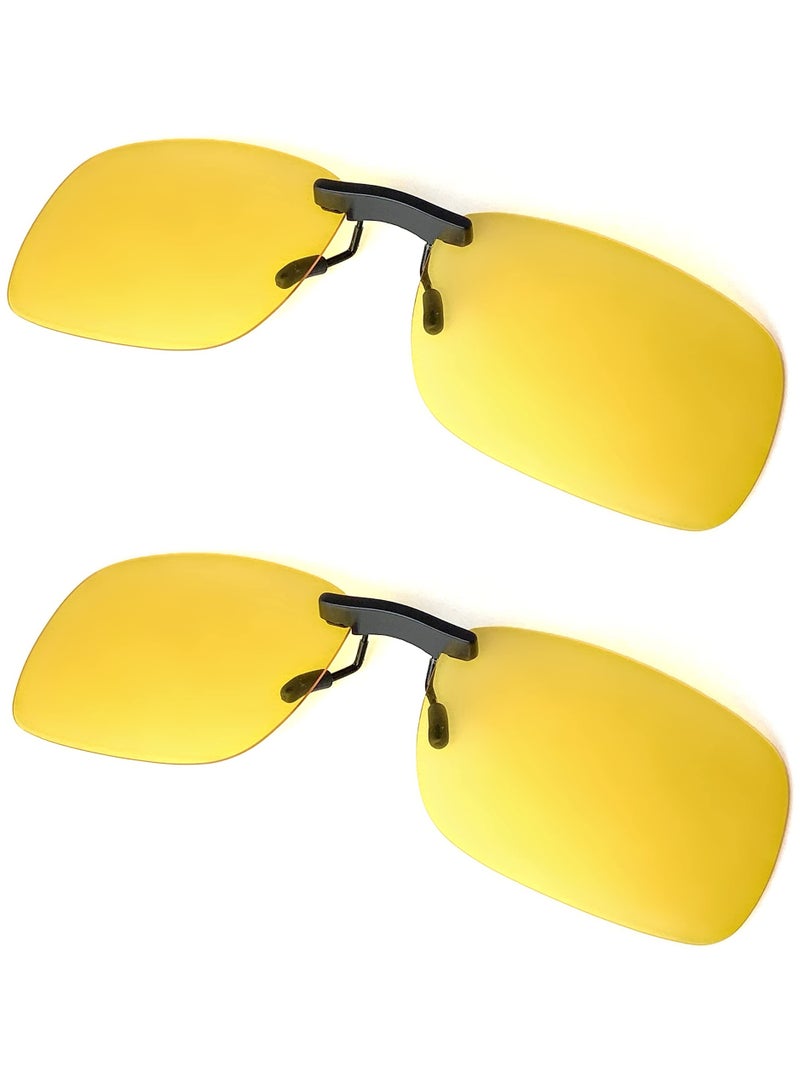 Clip on Polarized Night Vision, Driving Sunglasses UV 400 Blocker To Wear Over Prescription Glasses - Image 1