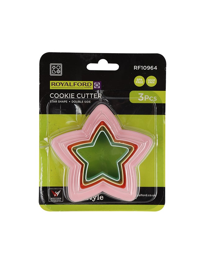 Royalford 3-Piece Star Shaped Double Side Cookie Cutter, Bpa Free & Odor Free Multicolor - Image 3