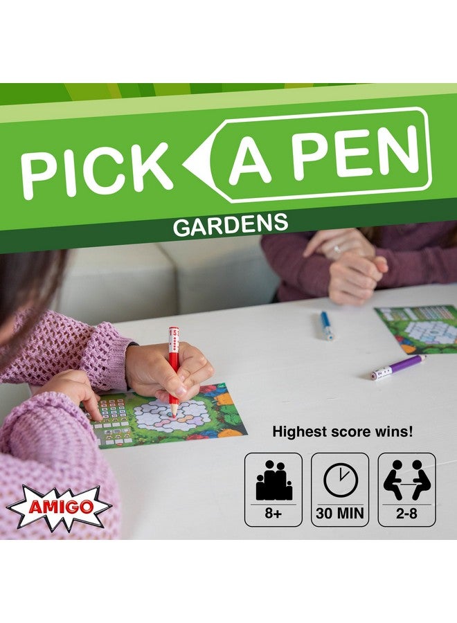 AMIGO Games Pick a Pen Gardens - Highly Innovative Roll & Write Dice Game - Score Points by Filling in Your Garden with The Same Color - Perfect for Family Game Night - Kids & Adults Ages 8+ - Image 2