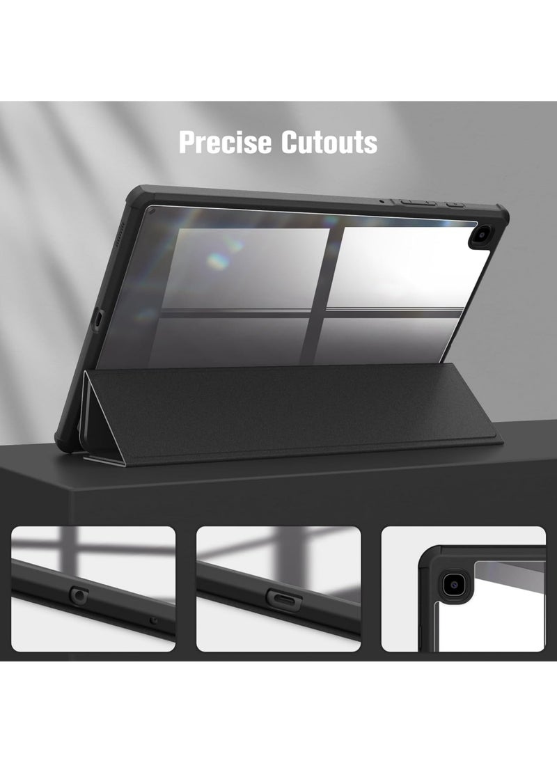 Hybrid Slim Case for Samsung Galaxy Tab S6 Lite 10.4 Inch 2024/2022/2020 with S Pen Holder Shockproof Cover with Clear Transparent Back Shell