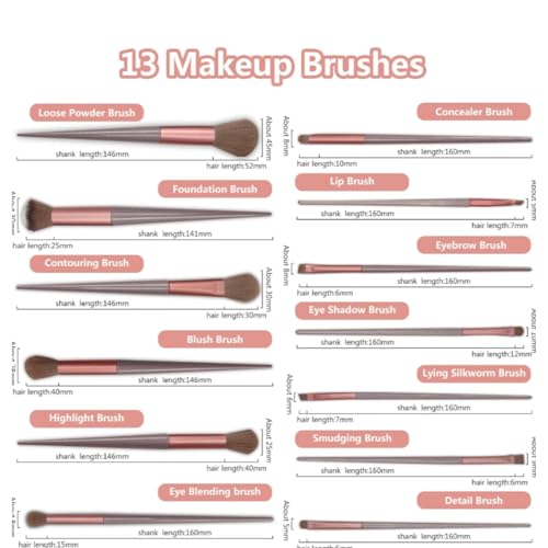 La Venust Professional 13-Piece Makeup Brush Kit – Ultra-Soft, Durable Bristles for Smooth Makeup Application – Ideal for Beginners & Experts - Image 2