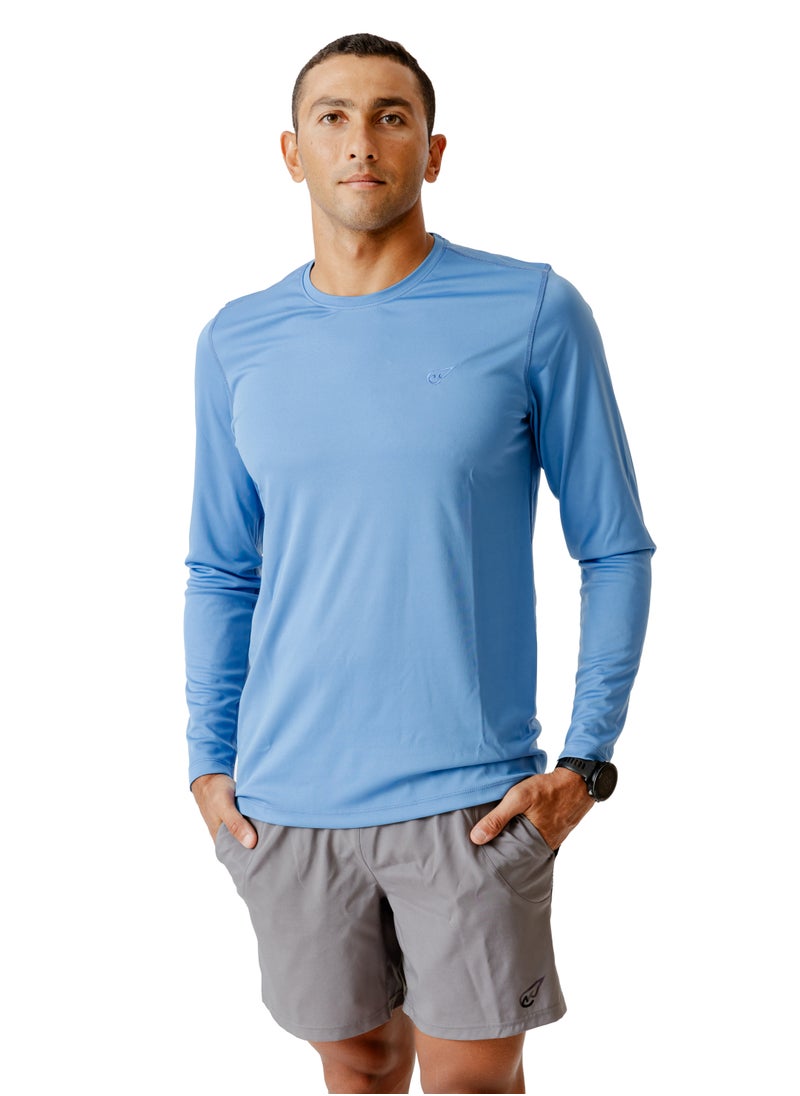 Magma - Embroidered long-sleeve T-shirt Blue - Image 1