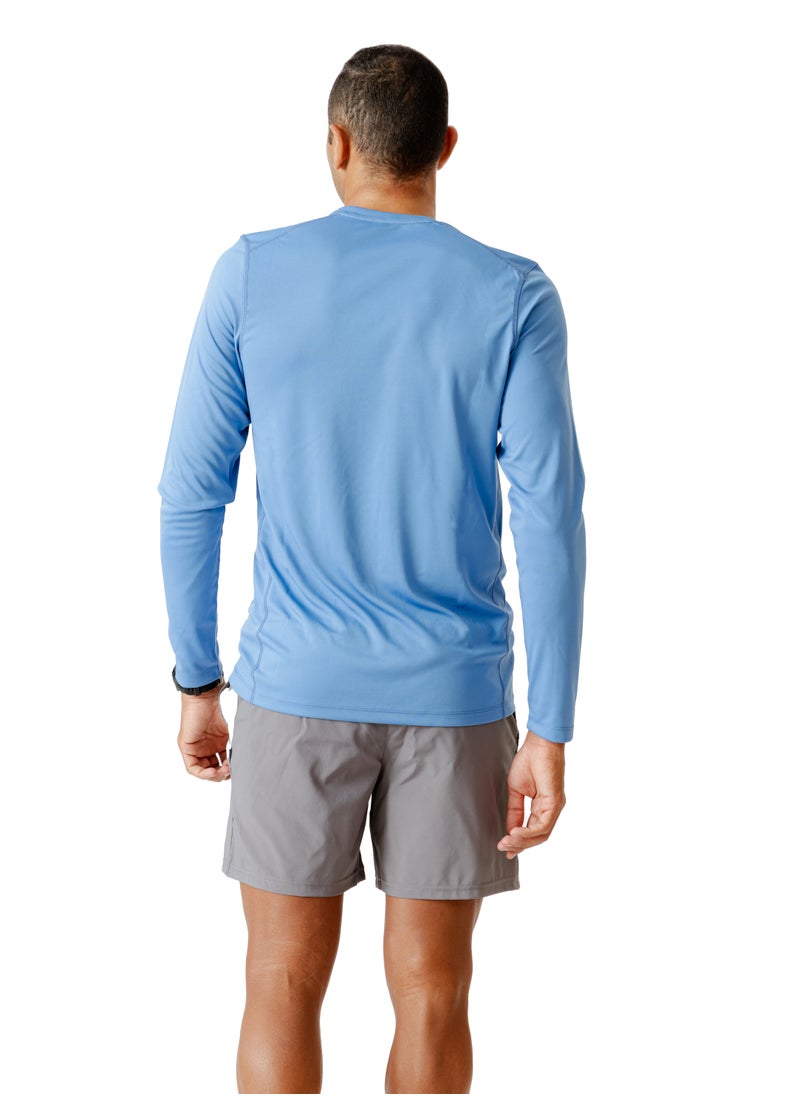 Magma - Embroidered long-sleeve T-shirt Blue - Image 1