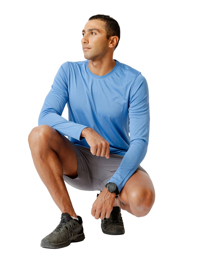 Magma - Embroidered long-sleeve T-shirt Blue - Image 1