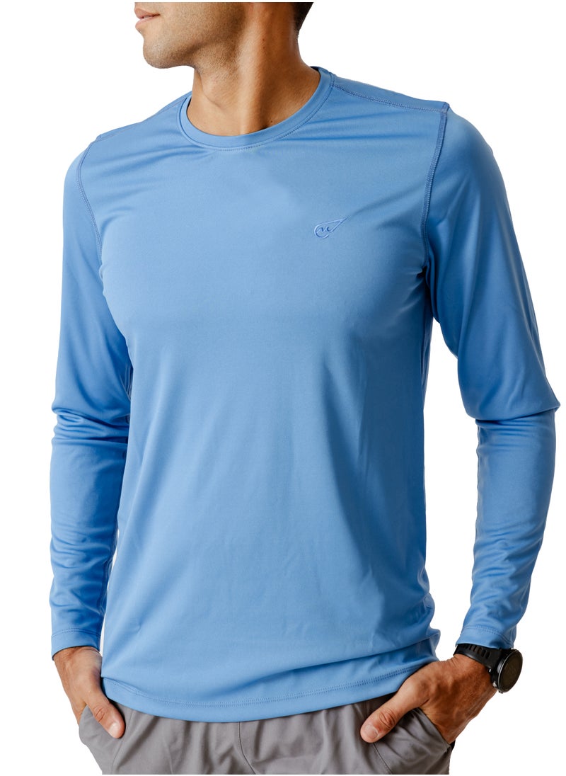 Magma - Embroidered long-sleeve T-shirt Blue - Image 1