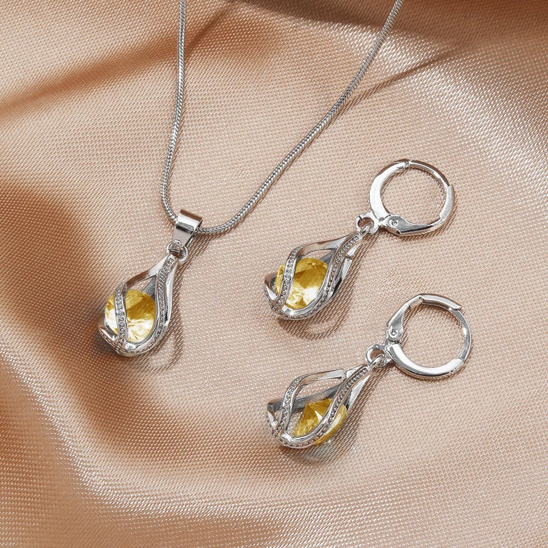 IFKM Silver Jewelry Sets for Women Rhinestone Crystal CZ Bridal Bridesmaid Accessories Necklace Earrings set for Wedding Prom Anniversary Birthday Gifts - Image 5