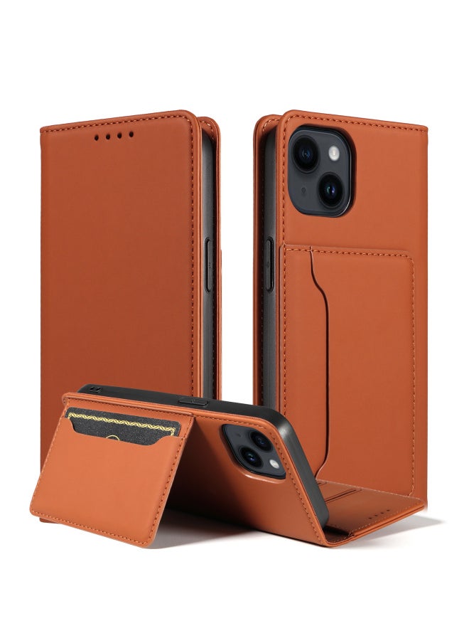Generic For Iphone 15 Leather Case S23 Flip Cover Protective Case A15 Digital Computer/mobile Phone Protective Cover-Color:Red-Applicable Model:For Iphone X/XS  - Image 2