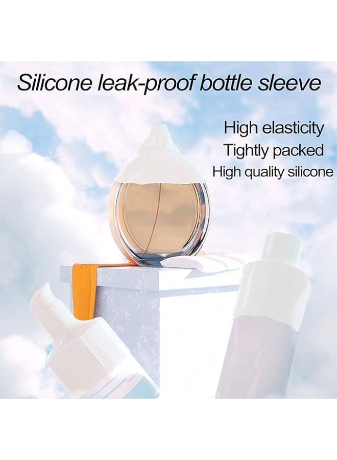 8Pcs Reusable Silicone Travel Toiletry Sleeves, Leak-Proof Elastic Skins for Travel Bottles, Stretchable Bottle Protector Sleeves for Most Travel-Sized Cosmetics & Liquids - Image 3