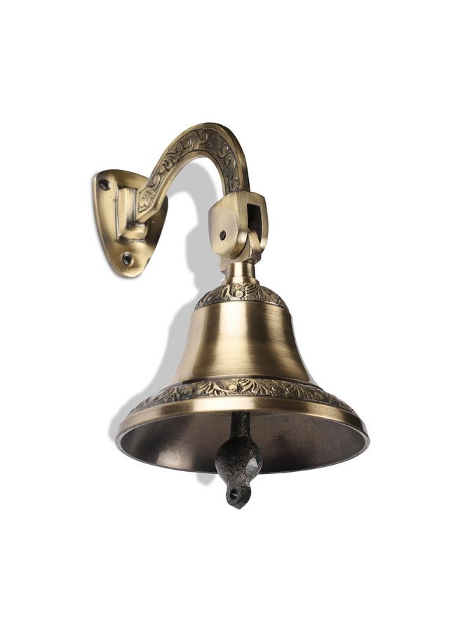 FAPBADRI Antique Brass Bell, Vintage look, Solid brass material, Deep sound, Design on base and top, Home decorative item - Image 1