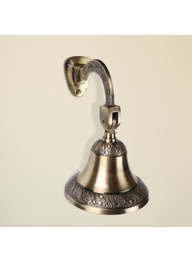 FAPBADRI Antique Brass Bell, Vintage look, Solid brass material, Deep sound, Design on base and top, Home decorative item - Image 3