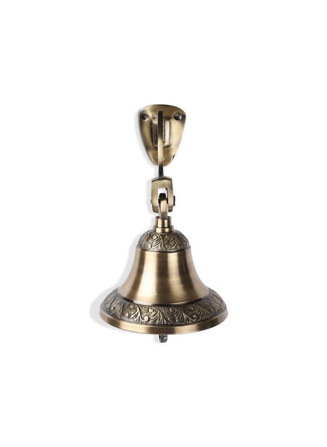 FAPBADRI Antique Brass Bell, Vintage look, Solid brass material, Deep sound, Design on base and top, Home decorative item - Image 2