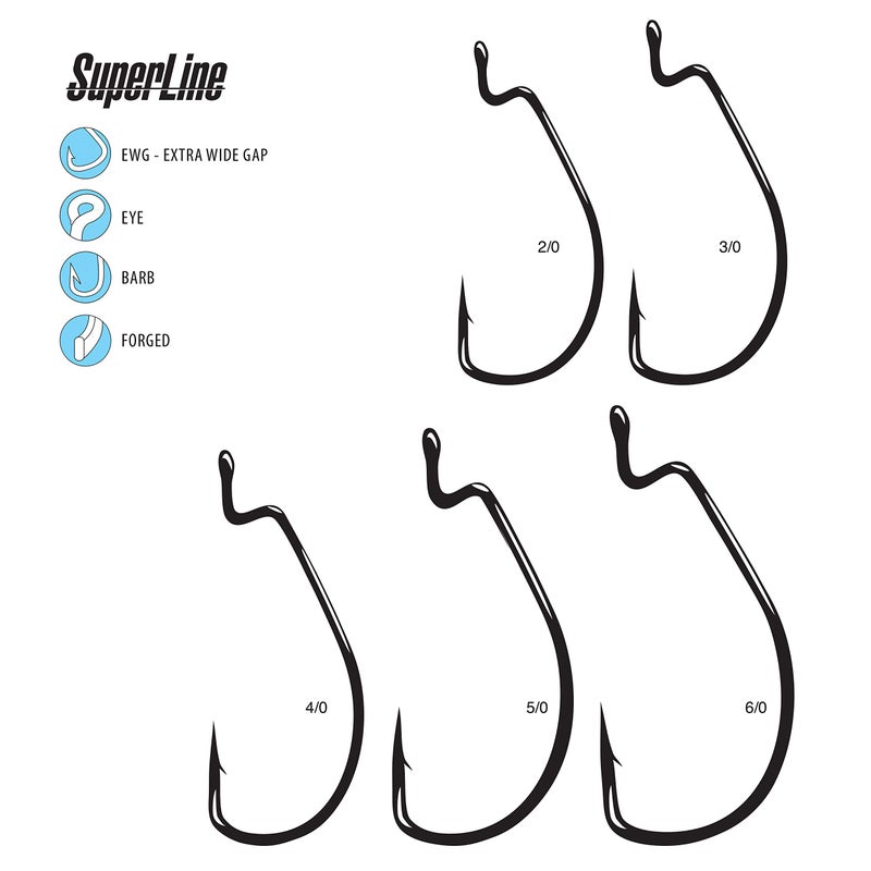 Gamakatsu Super Line EWG Hook-Pack Of 25 (Black, 4/0) - Image 4
