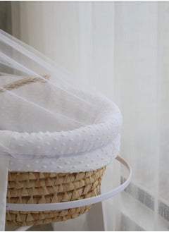 StarKids Baby Moses Basket Cradle With Rocking Stand, White  - Image 3