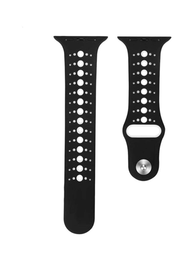 NIBEMINENT Replacement Band For Apple Watch Series 1/2/3/4 40mm Black/White - Image 1