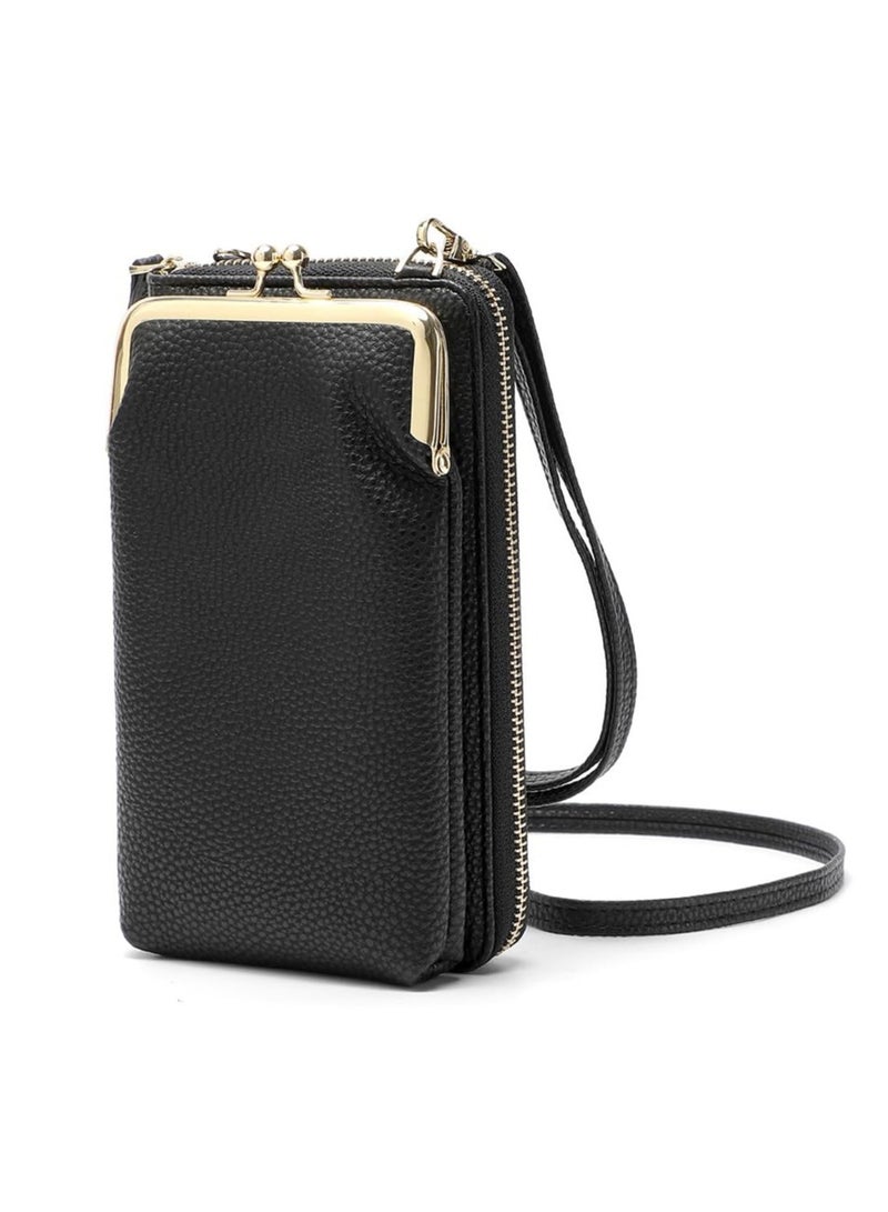 SYOSI Small Crossbody Phone Bag for Women, Lightweight Leather Cell Phone Wallet, Magnetic Suction Lock Shoulder Purse with Credit Card Slots - Image 1
