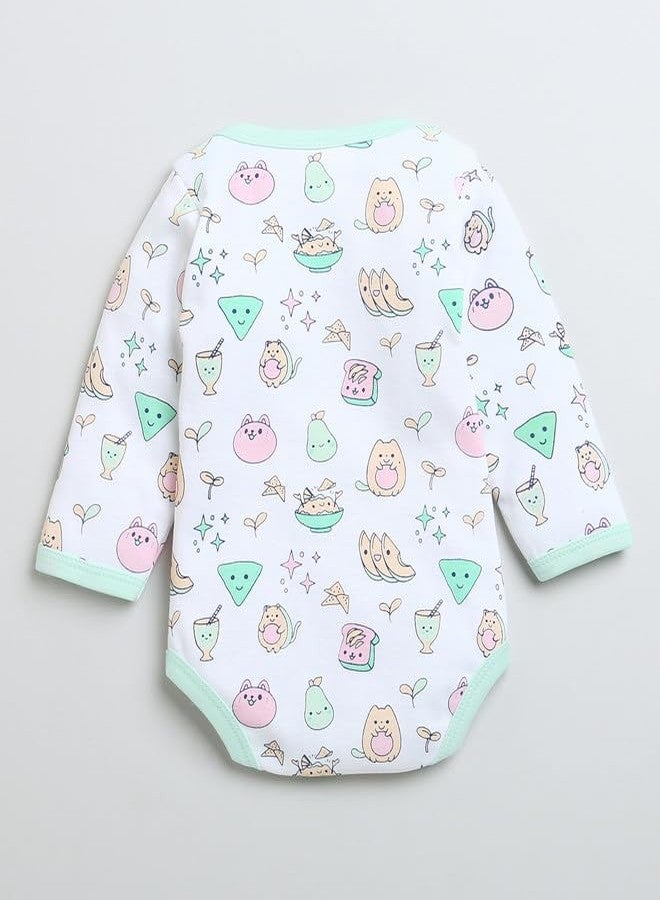 BUMZEE Mint & White Girls Full Sleeves Cotton Bodysuit & Pyjama Set Age - 6-9 Months (Peb9839D-mnt.wht) - Image 3