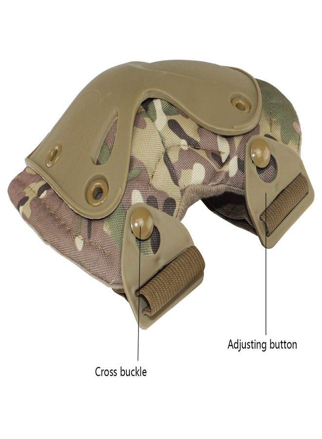 Aoutacc Tactical Combat Knee & Elbow Protective Pads Set for Outdoor CS Paintball Game Cycling Safety Skateboarding Gear Skates Knee Protection Guard Pads (MC03) - Image 5