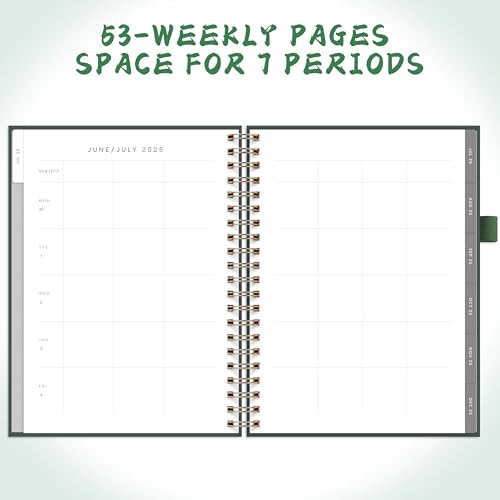 &And Per Se And Per Se Teacher Planner 2025-2026 Academic Year -Teacher Lesson Planner from July 2025 to June 2026, 8.5" x 11", Weekly & Monthly Planning for Teachers with Monthly Tabs, Stickers (Forest Green) - Image 4