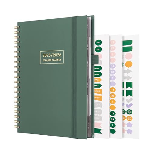 &And Per Se And Per Se Teacher Planner 2025-2026 Academic Year -Teacher Lesson Planner from July 2025 to June 2026, 8.5" x 11", Weekly & Monthly Planning for Teachers with Monthly Tabs, Stickers (Forest Green) - Image 1